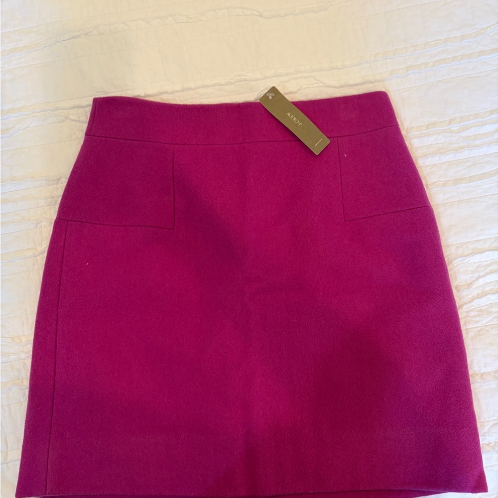 J. Crew Vibrant Pink Wool Mini Skirt